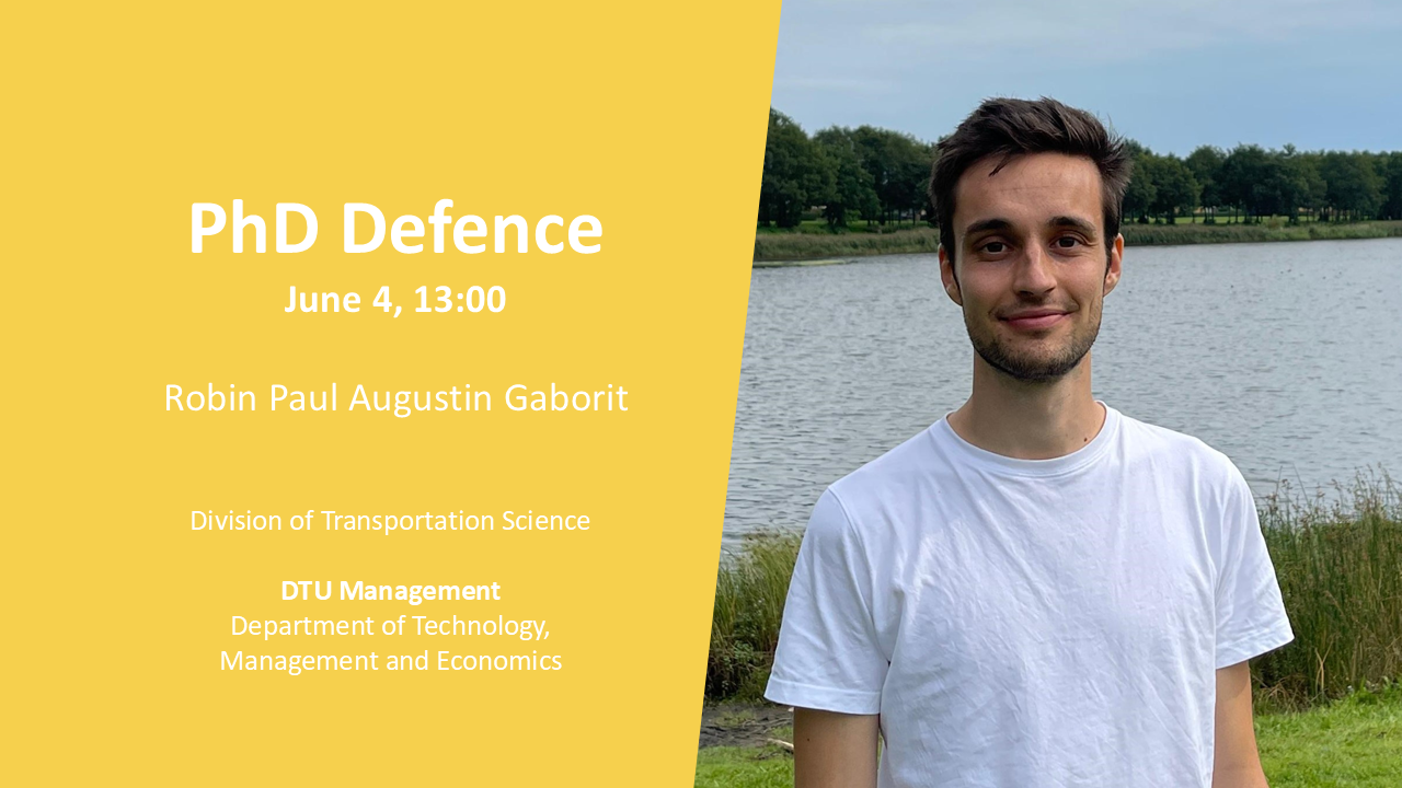 Titelkort til Robin Gaborit's ph.d defence den 4. Juni 2026 kl. 13 i bygning 358