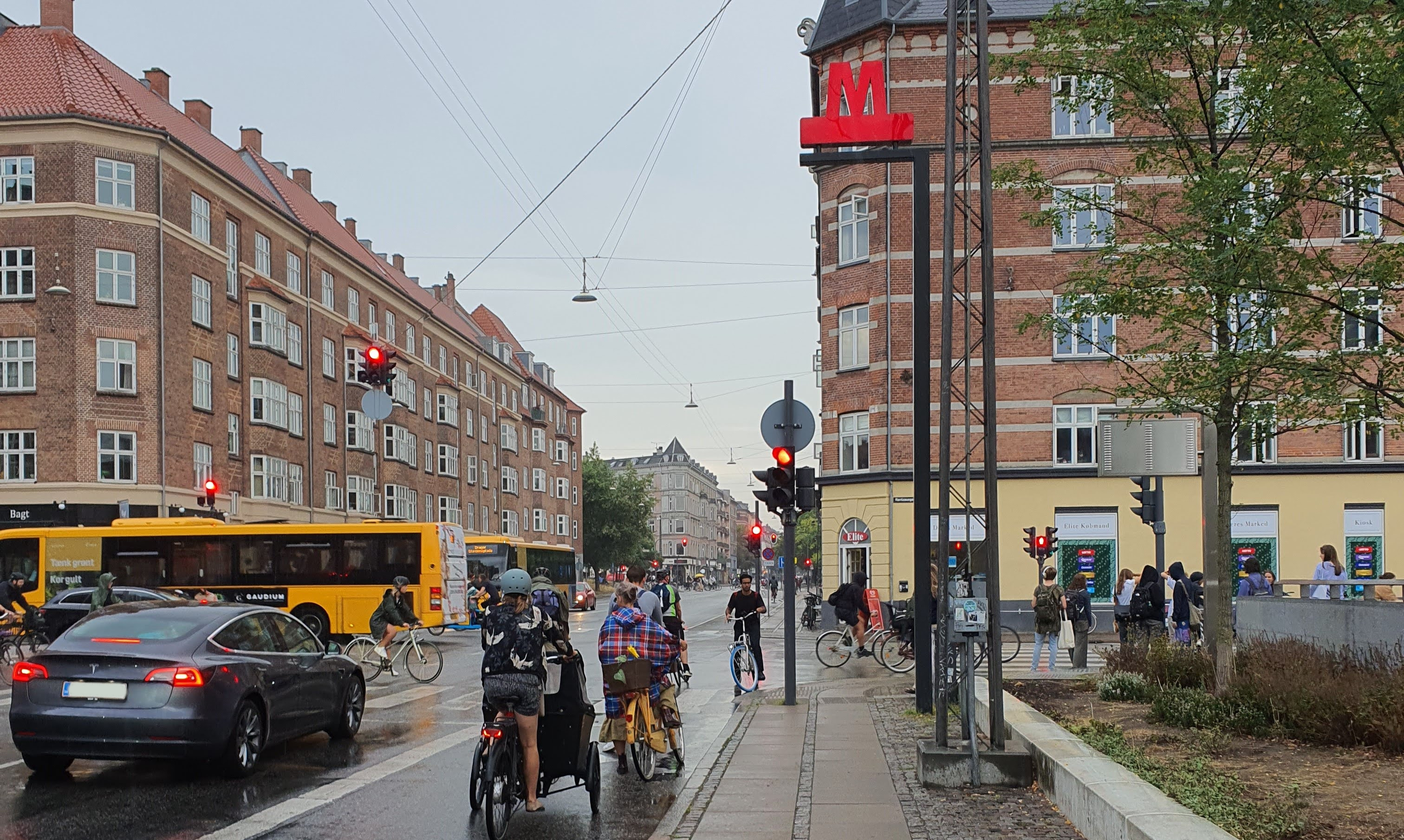 Busy street in Copenhagen